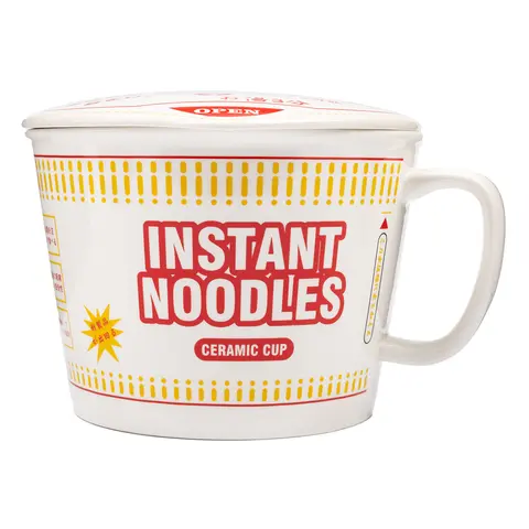 Ceramic Instant Noodles Bowl with Lid - Durable Kitchenware, Thermal Serving Bowl with Heat Retention, Elegant Ceramic Adds Charm to Meals (1 Count)