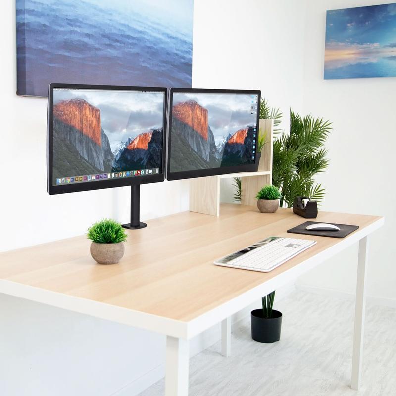 Mount-It! Full Motion Dual Monitor Desk Mount for 17" - 32" Screens with Height Adjustment & VESA Compatibility