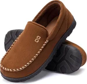 Men's Moccasin Slippers With Memory Foam, House Shoes for Indoor OutdoorGift.