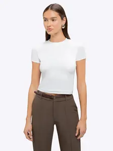 Cuts | Tomboy Tee Women's Slim Fit Crew Neck T-Shirt | Tomboy Cotton Blend | Breathable Wrinkle Resistant Everyday Tee