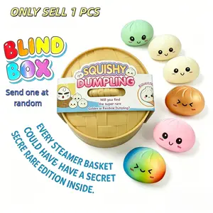 Expressive Giant Dumpling Soft Plush Blind Box, Stress Relief Toy, Soft Tpr Material, Surprise Unboxing, Random Style, Valentine's Day Gift