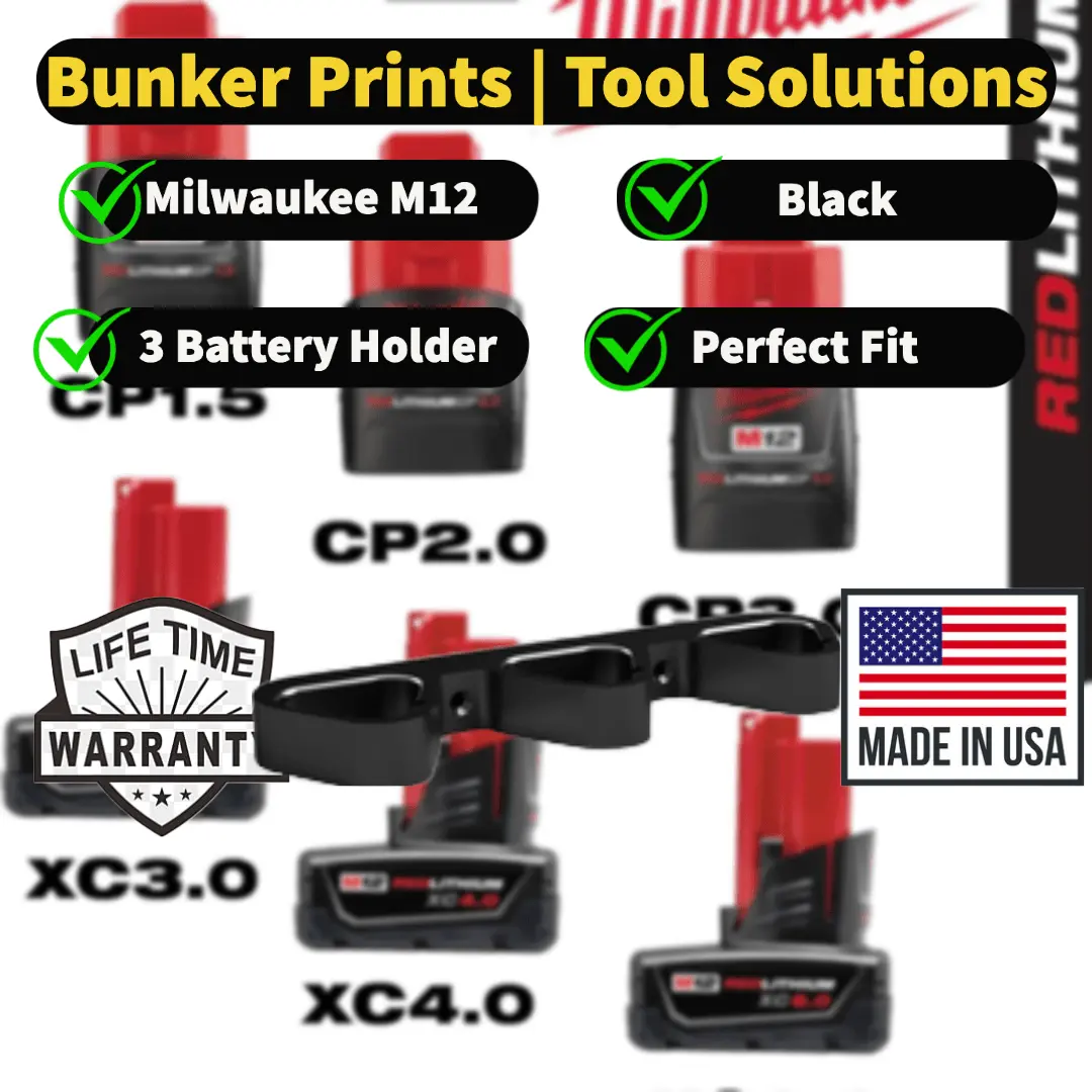 Milwaukee 12V Battery Holder | Milwaukee Battery Mount 12V | Milwaukee Battery | Milwaukee M12 Battery Rack