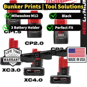Milwaukee 12V Battery Holder | Milwaukee Battery Mount 12V | Milwaukee Battery | Milwaukee M12 Battery Rack