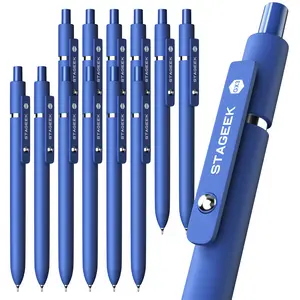 STAGEEK Blue Gel Pens 6Pcs Quick Dry Blue Ink Pens with 3 Extra Refills, Fine Point Retractable Smooth Writing Pens for Journaling, Office, Note Taking, School Supplies, Nurse Aesthetic, Kids Gifts & Office Supplies(Blue& Black Gray White & Morandi)