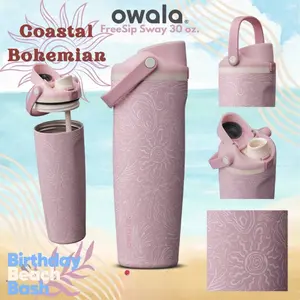 SPECIAL EDITION 2026 Owala FreeSip 30oz Coastal Bohemian Bottle Rare SOLD OUT Birthday Bash NEW