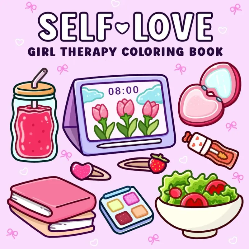 Self-Love Therapeutic Coloring Book for Teen Girls (8+ Years) - 40 Calm Illustrations, 8.5x8.5 inches Pages, Relaxation Scenes (Bubble Bath, Garden Retreat), Meditation Support, Boost Wellness, Self-Acceptance Fostering, Entertaining Teen Gift