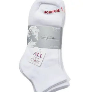 Marilyn Monroe Women's Quarter Socks - 10 Pairs White Sock Size 9-11 Shoe Size 5-10 We Are All of Us Stars