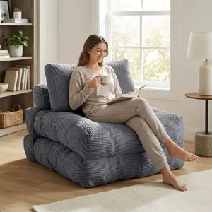 2-in-1 Modular Floor Couch, Convertible Sofa Bed, Soft Flannelette Folding Couch for Small Spaces & Apartments