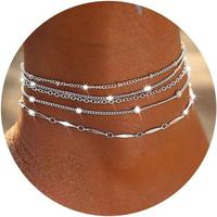 5 layered anklet-silver