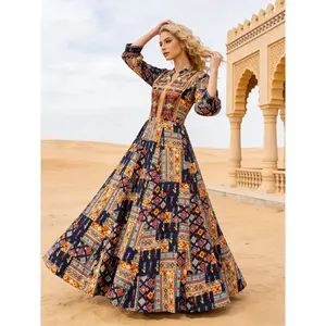 Mother's Day gift Vibrant Boho Patchwork Maxi Dress Multi-Pattern Ethnic Gown | Flowy Vacation Outfit | S-XL | Perfect for Music Festivals, Beach & Summer Travels