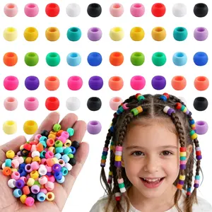 90/180pcs Silicone Beads for Hair Braids 6mmx9mm Silicone Candy-Colored Hair Beads Ideal for Dreadlocks Ponytails and Braids Soft-Focus Beads in Multiple Colors for Holiday Celebrations Decorative Hair Accessories DIY Beads Bracelet Making
