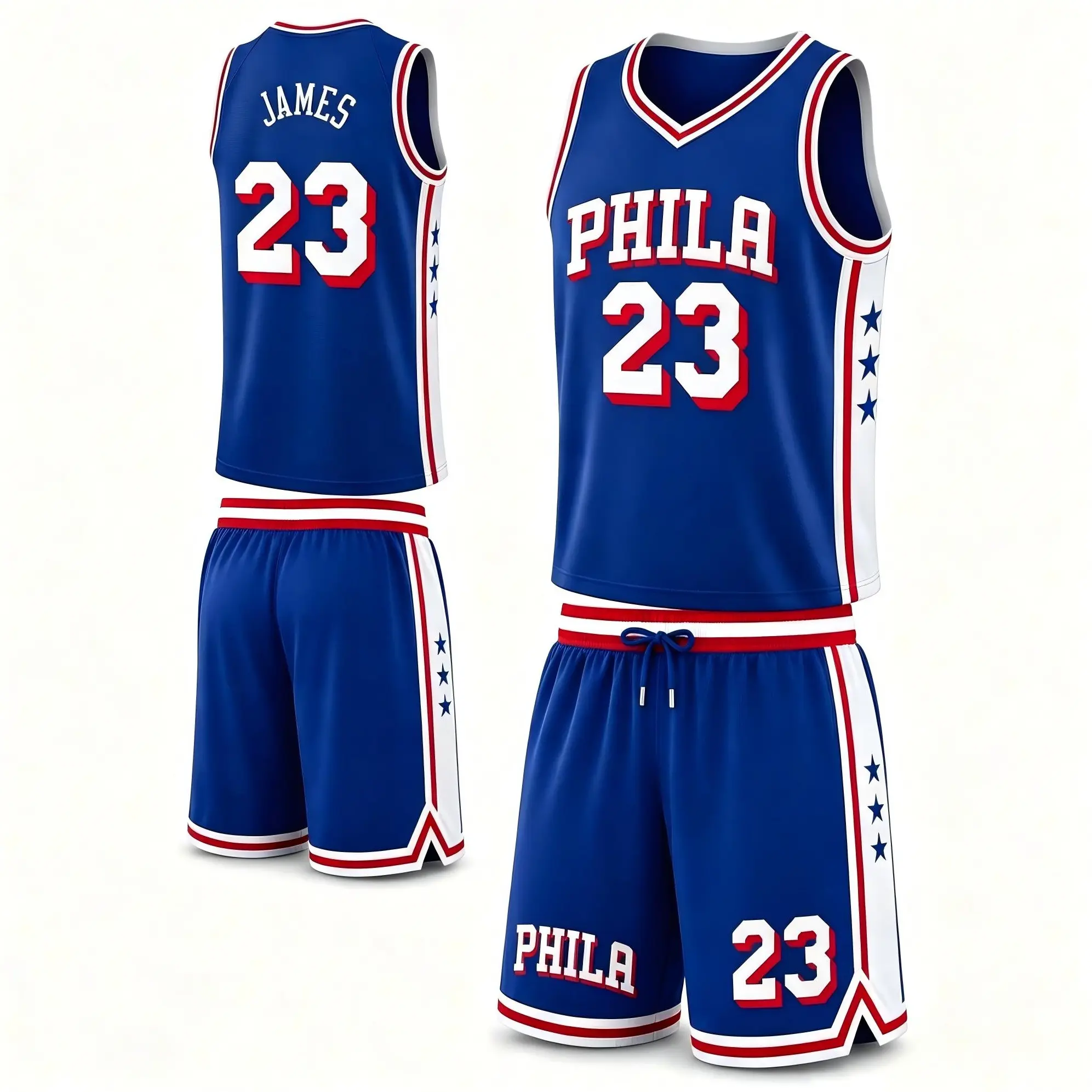 Unisex Basketball #23 James Philadelphia Team Swingman Jersey-Royal Blue