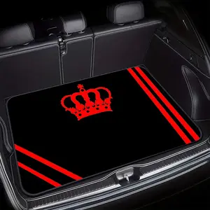1pc Crown Element Minimalist Print Car Trunk Mat, Car Mat, Vehicle Floor Mat, Car Floor Mats, Automotive Floor Mats - Full Coverage Car Interior Accessory, Crystal Velvet Vehicle Floor Mat Suitable for Sedans, Vans, SUVs, Car Interior, Car Accessories