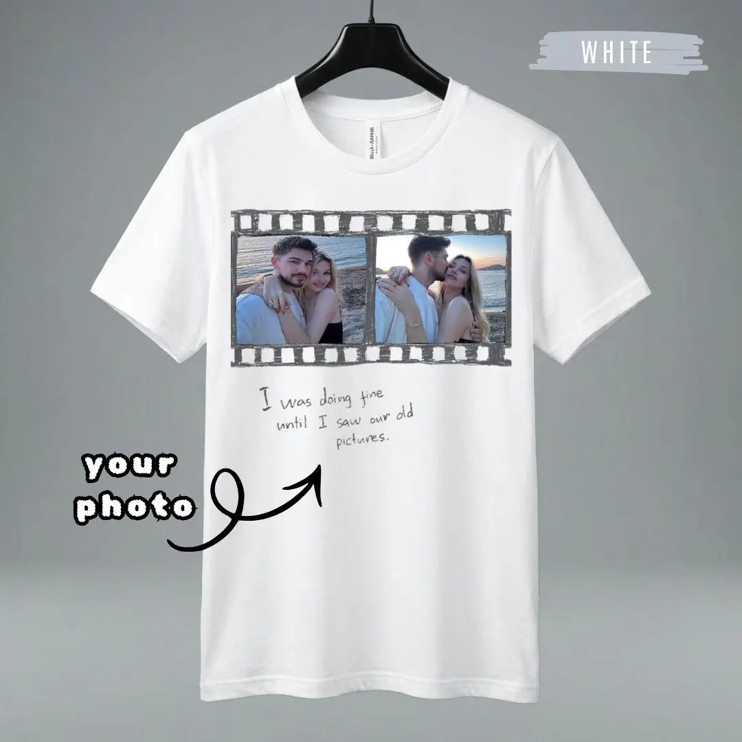 Personalized Photo Shirt, Custom Picture Sweatshirt, Unisex Memory T-Shirt, Gift for Couples Friends Birthdays Anniversaries