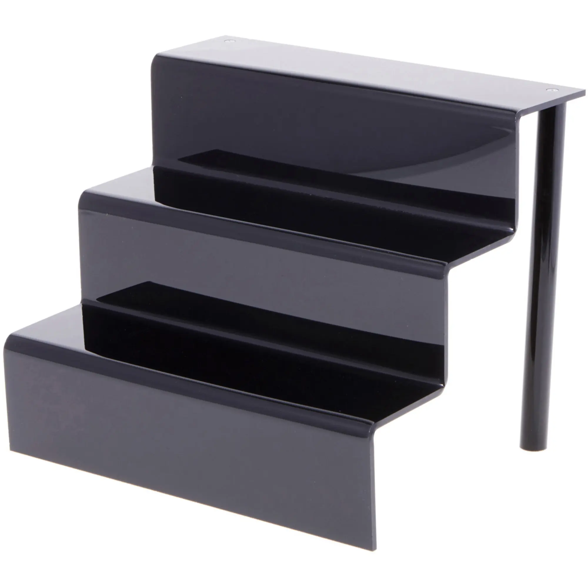Plymor Black Acrylic 3-Step Display Stairs, 9.5" H x 12" W x 9.5" D