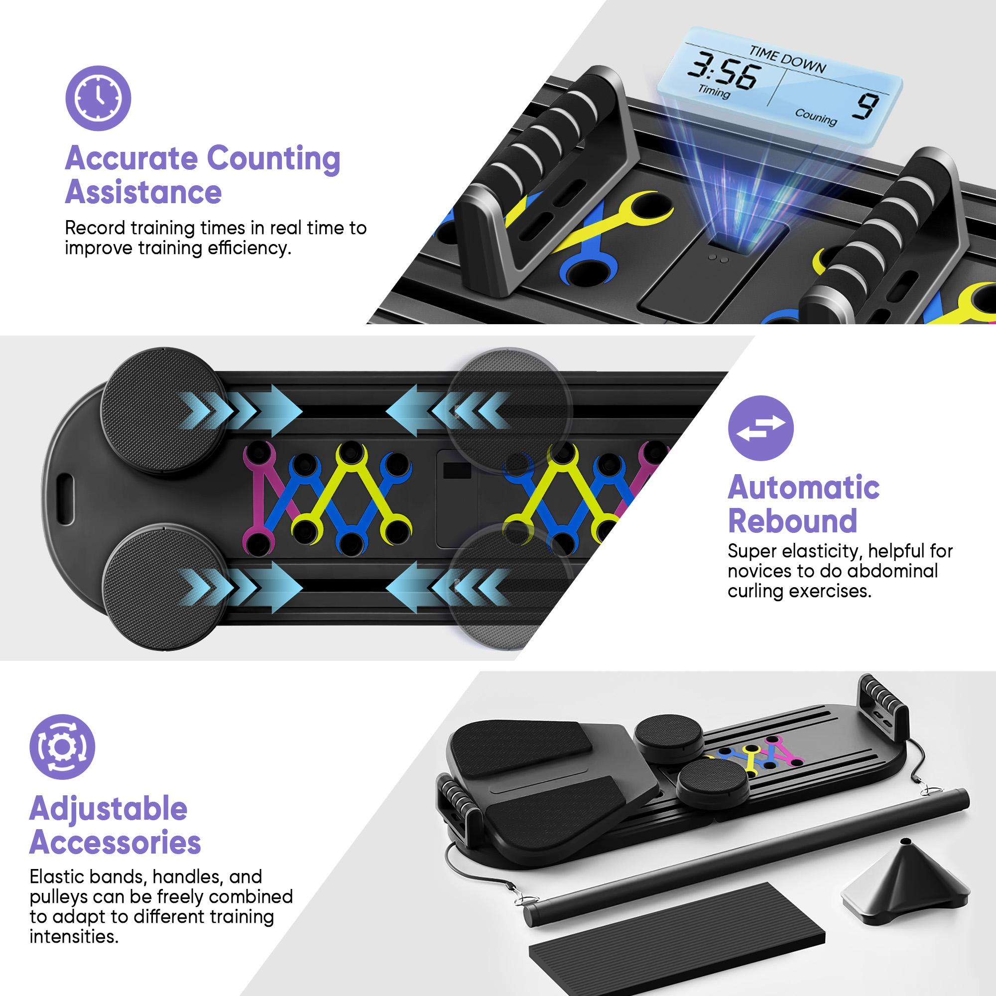 Pilates Reformer, Home Pilates Reformer Exercise Machine, Multifunctional Abdominal Board, Portable Foldable Abs Training Equipment, Women’s Pilates Core Workout Equipment