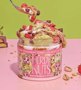 Strawberry Dubai Chocolate Bar Peanut Butter Treat By Nerdy Nuts