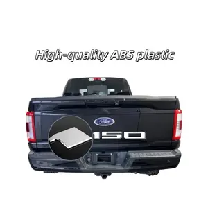 3D raised tailgate insert letters for Ford F-150 2021 2022 2023 2024 2025. Chrome Silver finish, strong ABS material, anti-fade coating. Easy installation with durable 3M adhesive, holds up to washes and sunlight.