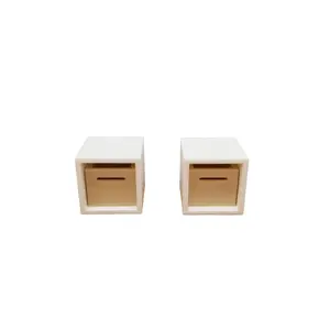 1:24 Set Of 2 Nightstands - Cubbies - 1/24 Modern Mini Wood Doll House Furniture Miniature