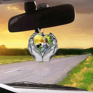 car rearview mirror photo ornament custom keychain decorative ornament holiday