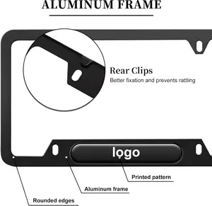 2PCS Carbon Fiber License Plate Holder with Screw Caps Cover Set Black License Plate Frames Compatible for BMW/M-POWER,  Car Accessories