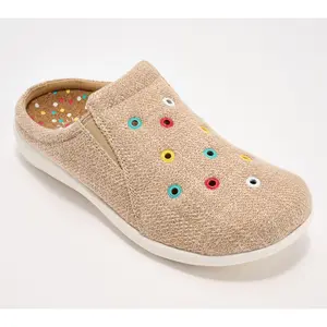 Revitalign Orthotic Studded Linen Clogs - Destin Revitalign Orthotic Studded Linen Clogs - Destin
