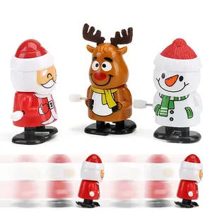 Christmas Wind Up Toys Assortment, Mini Jumping Walking Clockwork Toys for Christmas Party Favors Goody Bag Filler Santa Claus Reindeer Snowman Cute Ornament, Holiday Gift