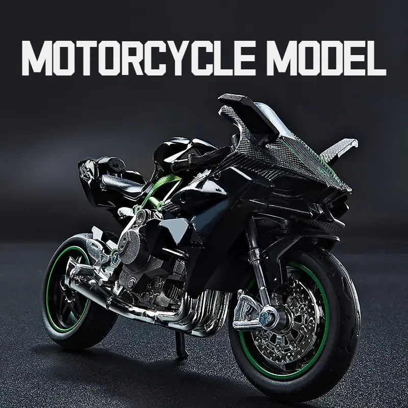 1:18 Scale Collectible Motorcycle Model Toy Car Display, Boy Toys Birthday Gift Holiday Present (includes Base, Silent Light)