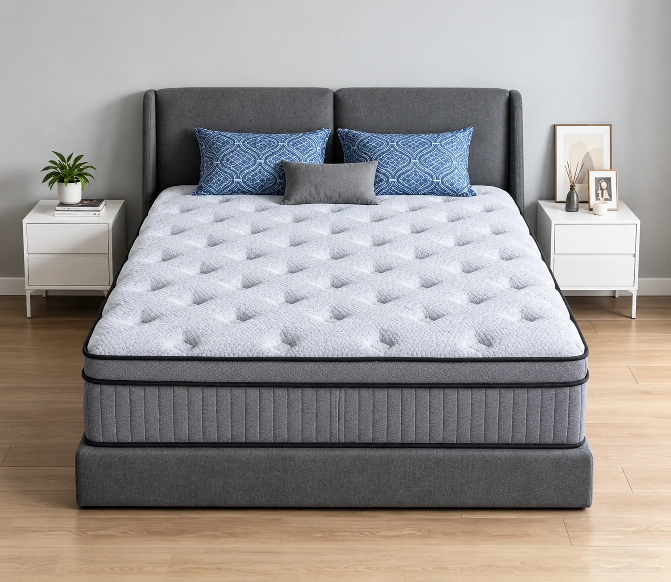 DIGWAC Ergonomic Hybrid Memory Foam & Mixed Independent Pocket Spring Mattress - Low Motion, Quiet Spring Wrap, Breathable Indoor Furniture for Adults, Multi-Size Including Queen Size Mattress, Unbox Expand Boxed
