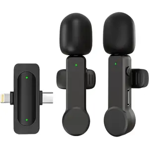 Wireless Lavalier Microphone For iPhone,Android,iPad-Noise Cancelling Mini Phone Microphone USB C, Cordless Lav Lapel Mic For Video Recording Vlogging YouTube TikTok Podcast