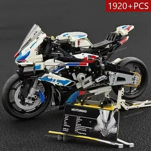 Motorcycle Building Bocks Simulation Motorcycle Model Decoration Assembly Model Difficult Moc Toy Boy Educational Creature Gift Building Blocks Model