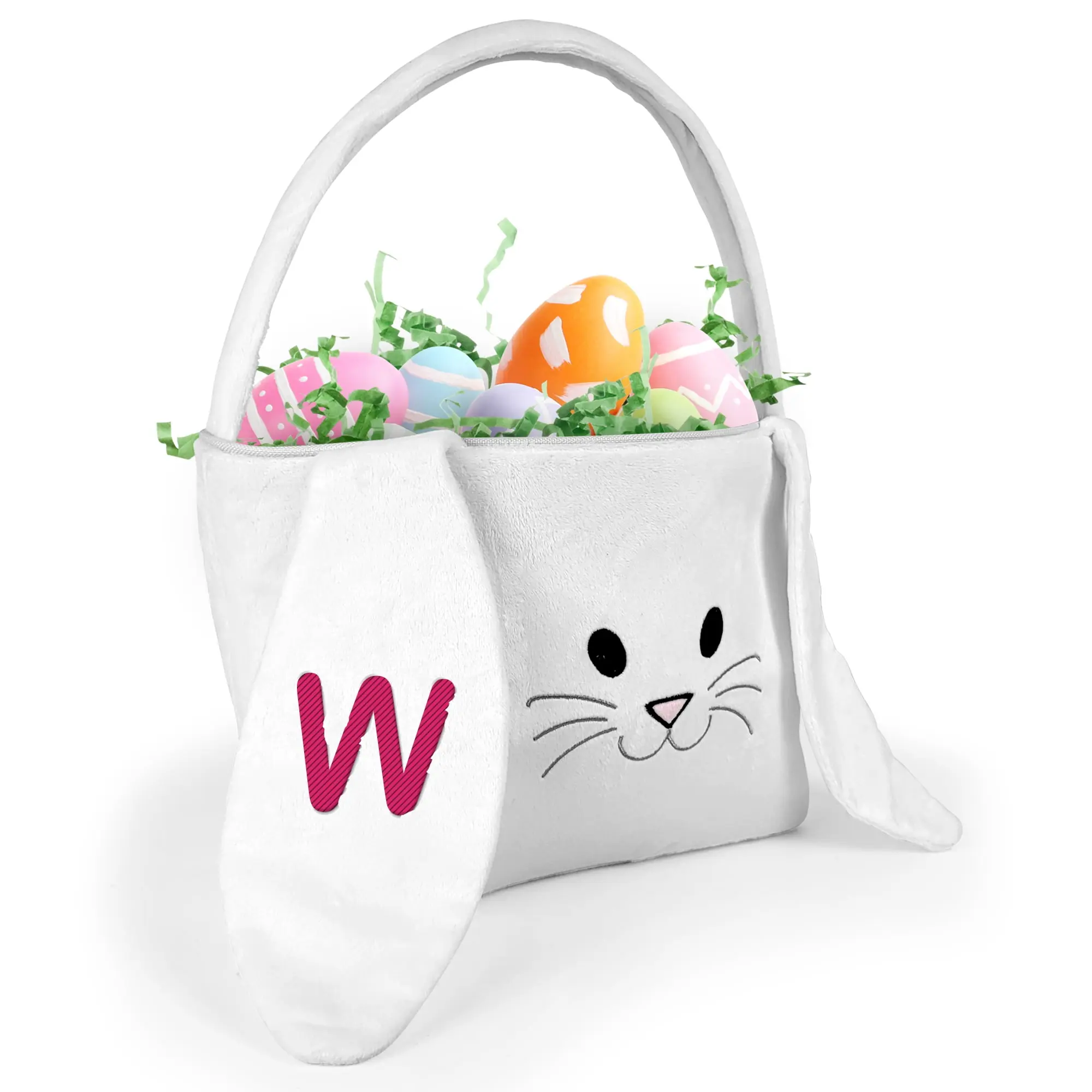 Personalized Easter Bunny Basket With Initial