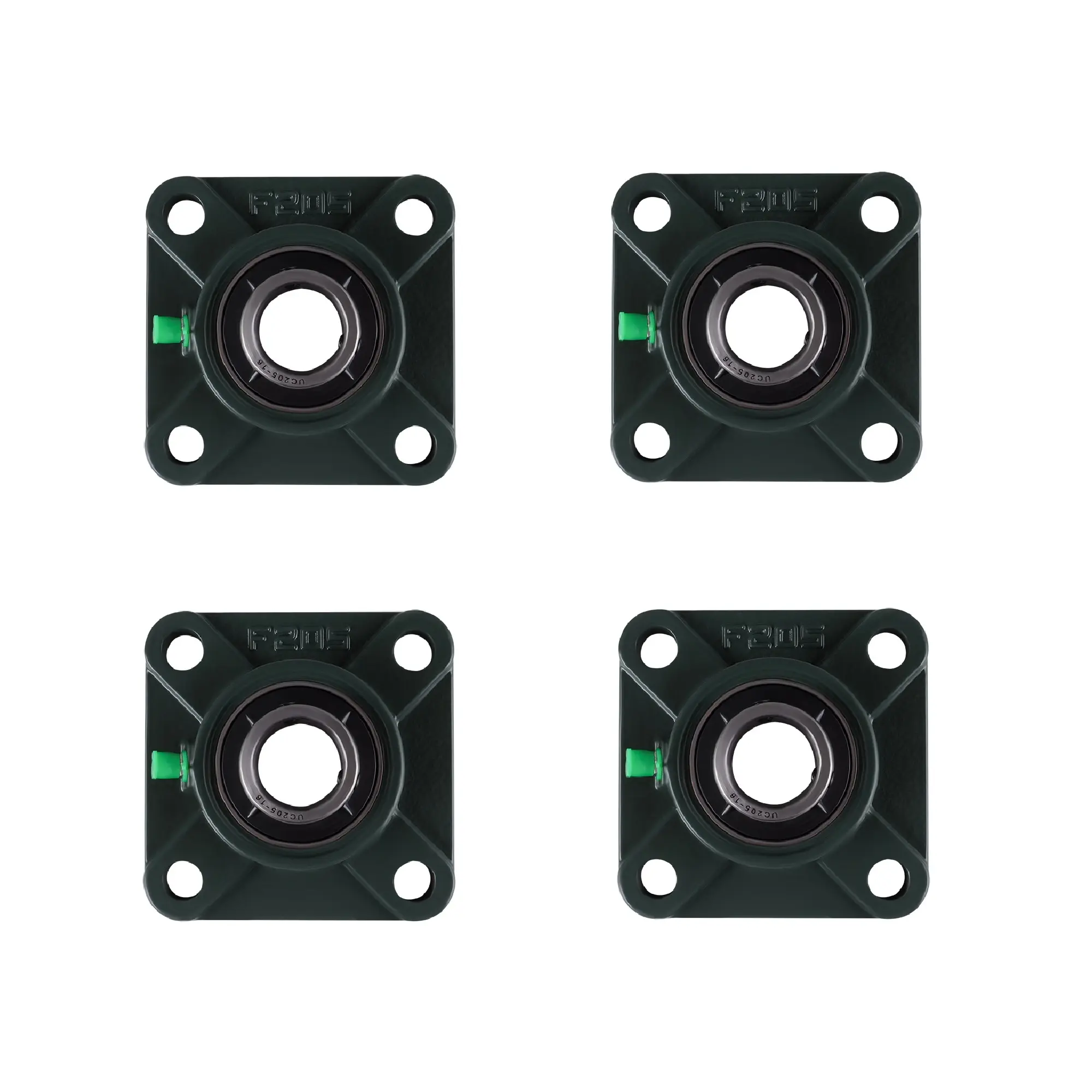 Pillow Block Bearing  4pcs UCF205-16 Square Pillow Block Mounted Bearing, 1 inch Bore, Flange Mounted Bearing, Solid Cast Iron Base, Self Aligning