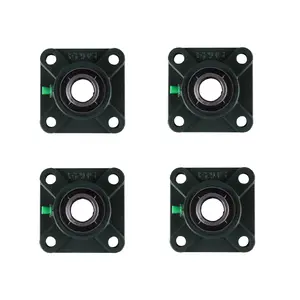 Pillow Block Bearing  4pcs UCF205-16 Square Pillow Block Mounted Bearing, 1 inch Bore, Flange Mounted Bearing, Solid Cast Iron Base, Self Aligning