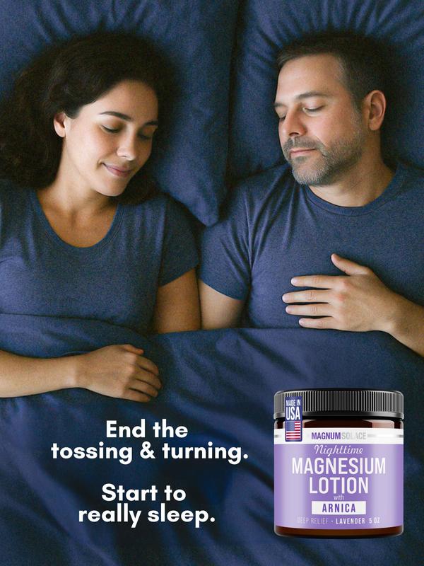 Magnum Solace Nighttime Magnesium Lotion with Arnica - Deep Relief Hydrating Lotion for Daily Comfort 5oz