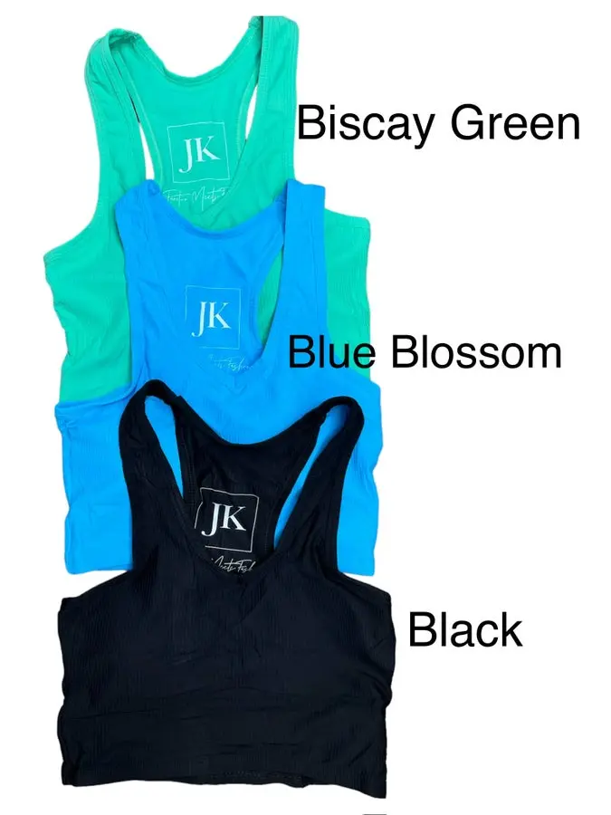 Lady's All-Purpose Ribbed Brami, Padded Sleeveless Spandex Top with 3 Pockets and Integrated Support Band, Nylon, Lightweight, Padded Tank