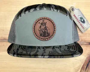 Lab & Ducks Leather Patch Richardson 7 Panel Hat Bottomland/Loden Baseball Cap