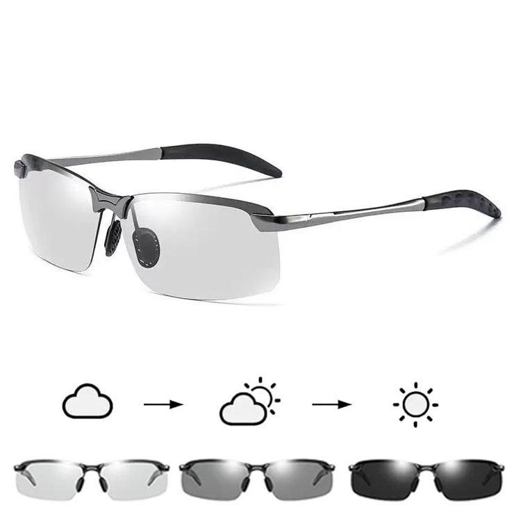 Fashionable Color Changing Glasses With Metal Frame And Color Changing Lenses, Perfect For Outdoor Activities, Vacations, Travel, Fishing, Photography Accessories For Men And Women Polarized Driving