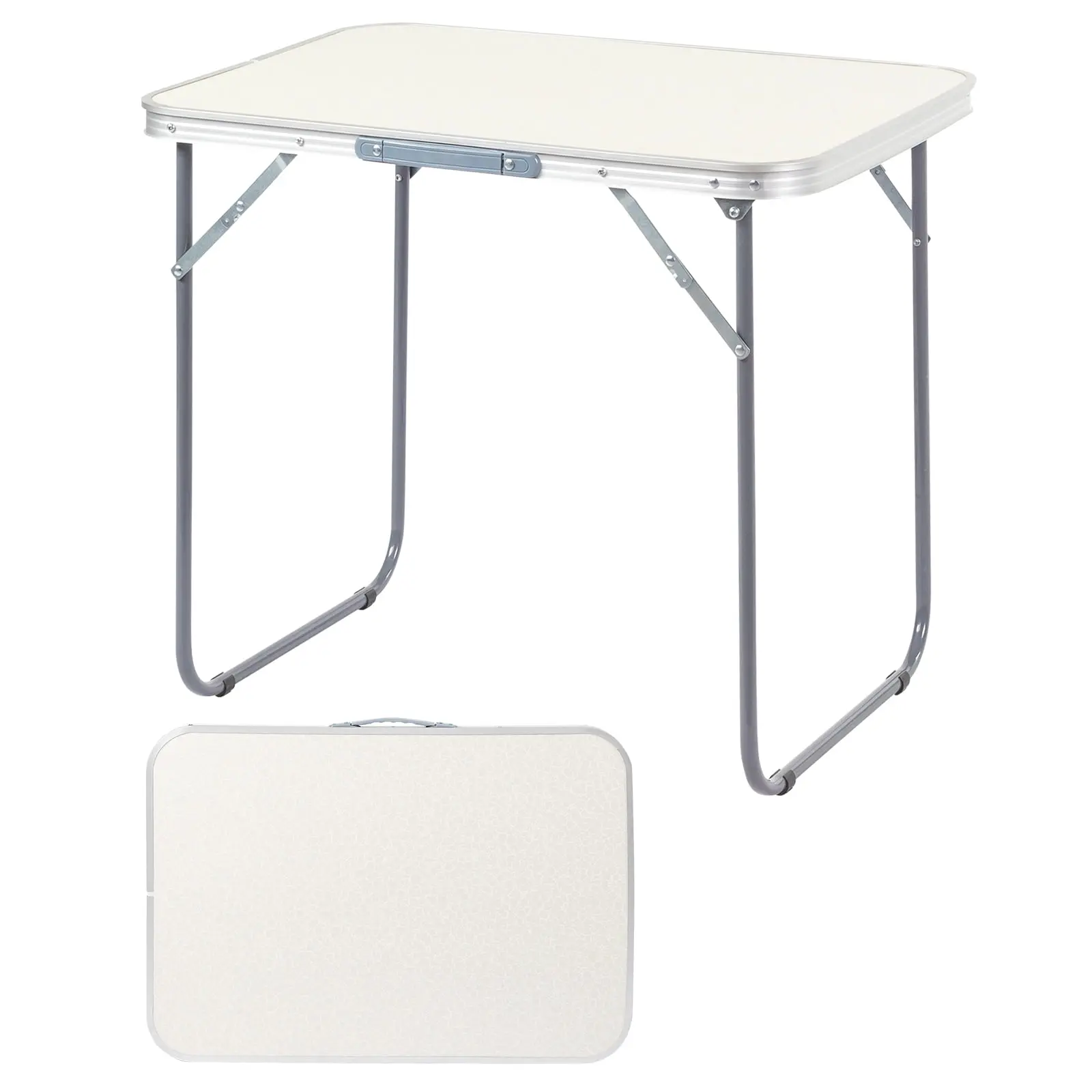 Aluminum Camping Folding Table (27.56x19.69x23.62in) - Durable Cast Aluminum Outdoor Table for Outdoor Cooking, Camper Trailer, Canopy Use, Camper Trailer Tables