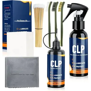 CLP Gun Cleaning Oil Kit-Includes 3.4oz Gun Oil 2oz Needle , Gun Brushes Reusable Cloth Swabs and Patches,Gun Accessories Cleaner for Rifle Pistol Firearm Maintenance Gifts for Men