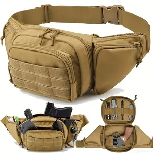 Tactical Hip Bag Waist Bag - Solid Color, Nylon, Standard Waterproof, Zipper Closure, Hand Washable - Suitable for Outdoor Hiking, Camping, Running, Cycling Multi-Functional Tool Bag