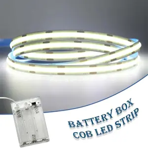 Battery-powered COB LED strip (batteries not included), indoor LED light, White lights, warm/white/pink light, for wardrobes, countertops, bedrooms and kitchens, Low Voltage Lighting, Ceiling Mount Installation, Easy Installation, Versatile Lighting