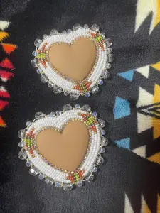 Light Heart Beaded Earrings - Unisex Fashion Accessory with Colorful Beads and Heart Design