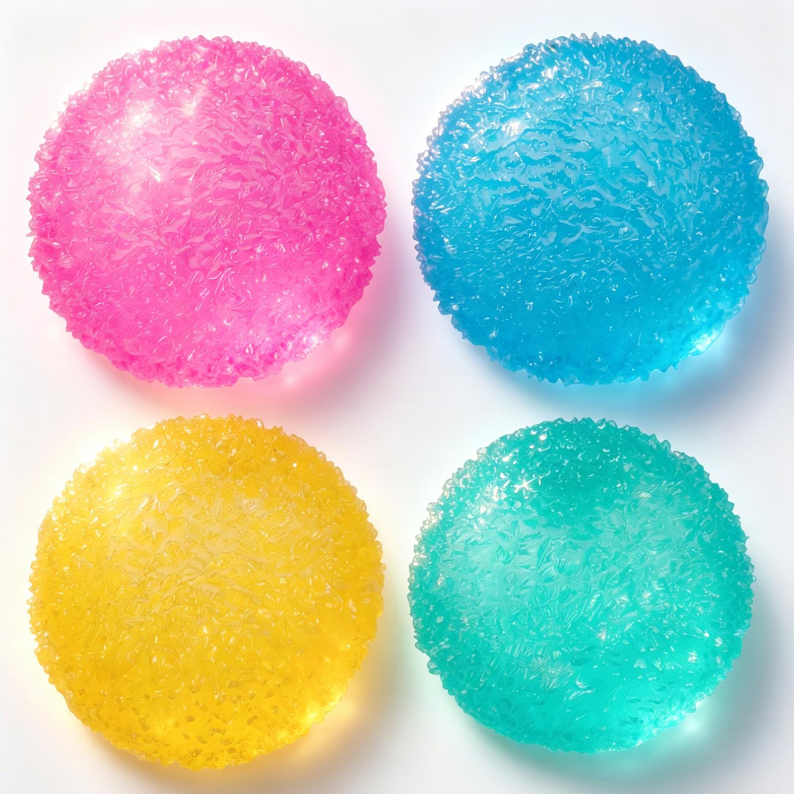 Crystal Mochi Stress Ball, Soft Stretchy Sensory Fidget Toy, Textured Squishy Squeeze Ball for Stress Relief, Desk Toy Gift for Kids Teens & Adults, Sensory Stress Reliever, Stretchable Stress Relief