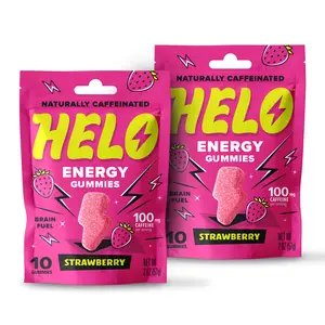 HELO Caffeine Energy Gummies | Strawberry | 20 Natural Gummies for Focus, Energy, Hydration, and Productivity [Dietary Supplement]