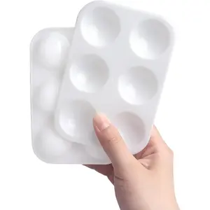 8 PCS White Plastic Paint Tray Palettes Watercolor Palette Painting Tray for Painting Party DIY Craft and Art Painting