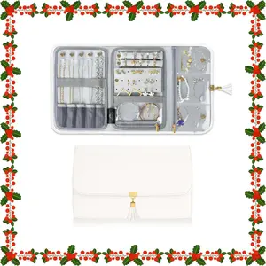 Portable Leather Jewelry Organizer – Multilayer Storage, Travel Roll Case for Women’s Necklaces, Earrings, Rings & Bracelets