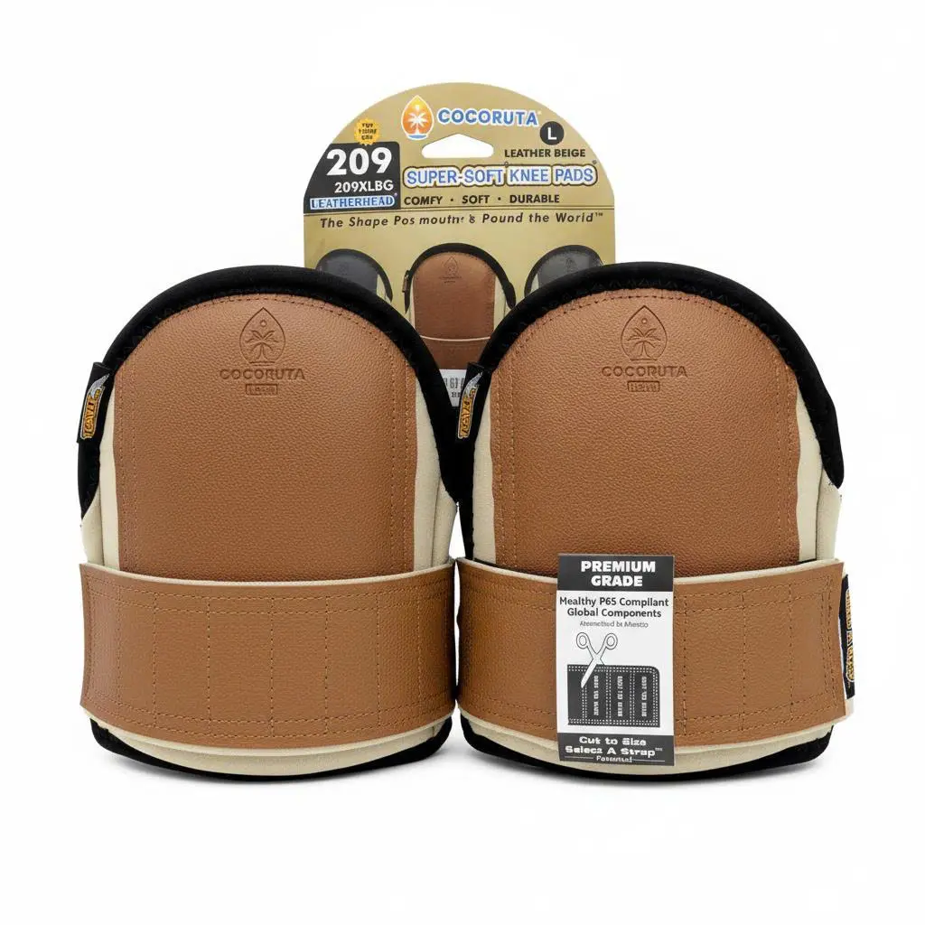 COCORUTA USA SuperSoft Leatherhead Kneepads - (Large Size / Bagged in Pairs)