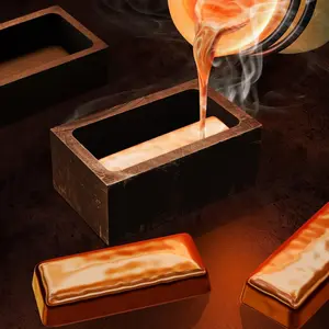 4/2 Pieces Graphite Ingot Mould Crucible Mould for Casting Gold Silver Metal Aluminum Copper Brass Melting Refining(4 x 2 x 1 Inch)