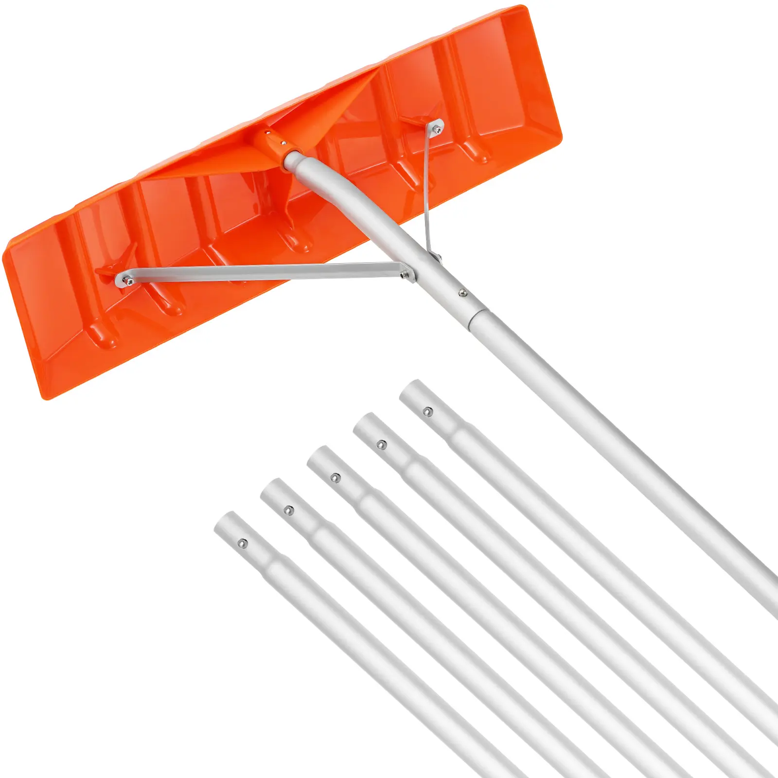 【Summerfinds】VEVOR Snow Roof Rake, 25" Plastic Blade Snow Removal Tool, 21ft Reach Aluminium Handle, Superior Roof Shovel with Anti-Slip Handle Grip, Easy to Setup & Use for House Roof, Car Snow, Wet Leaves